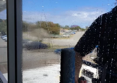 manual window cleaning
